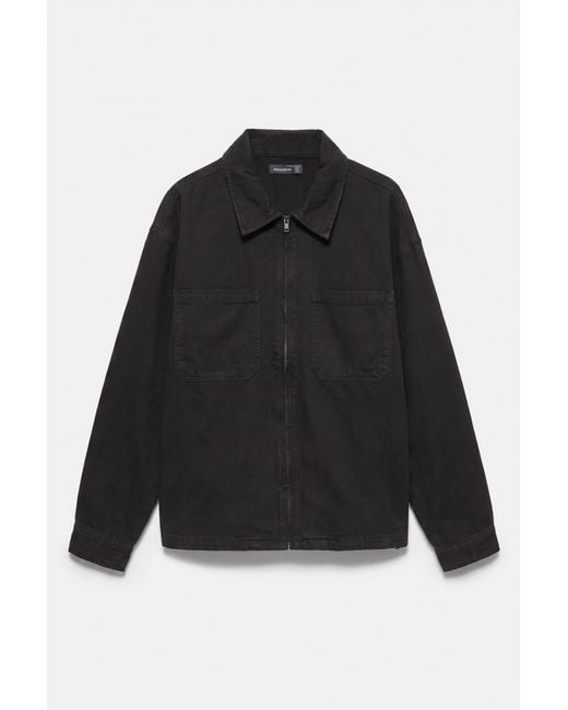 Giacca Camicia Con Zip di Pull&Bear in Black da Uomo