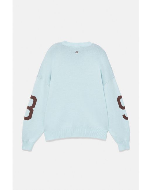 Pull Oversize Motif Chiffre Pull&Bear en coloris Gray