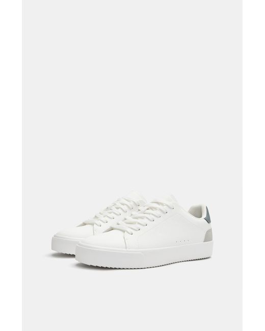 Pull&Bear White Casual Trainers With Detail for men