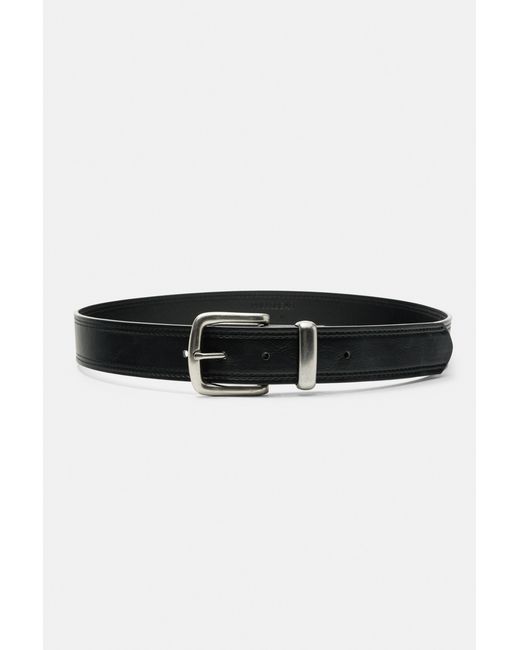 Pull&Bear Leereffect Riem Met Stiksels in het Black voor heren