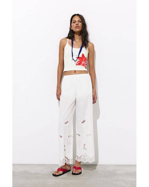 Pull&Bear Natural Flower Graphic Strappy Top