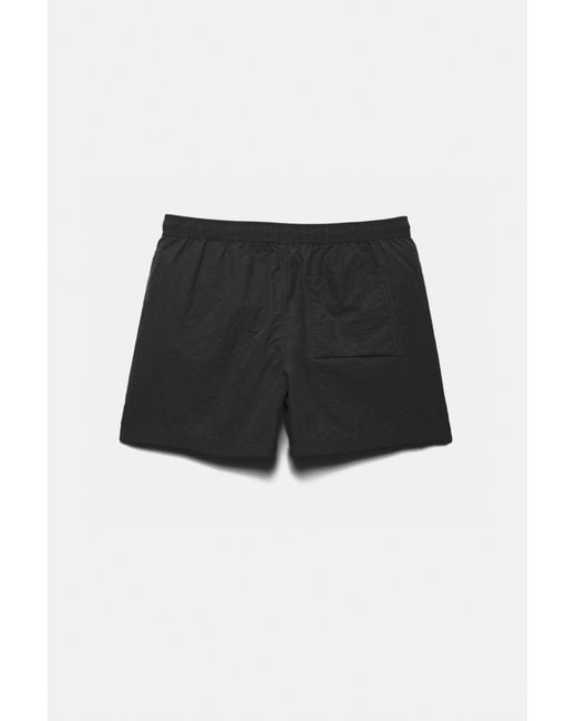 Pull&Bear Green Regular Fit Swim Shorts for men