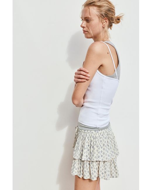 Pull&Bear White Skort With Ruffles