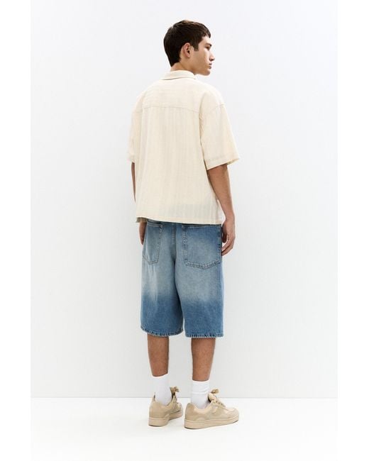 Pull&Bear Kurzarmhemd Mit Leinen in White für Herren