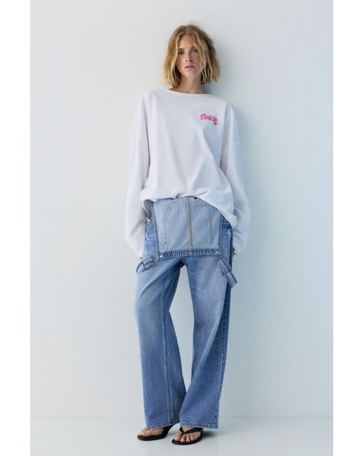 Pull&Bear White Stwd T-Shirt With Seams