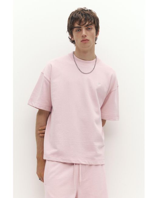 Pull&Bear Pink Short Sleeve Logo Sweatshirt for men