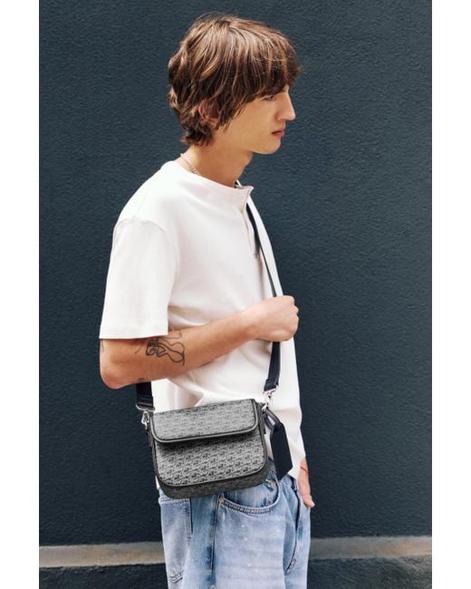 Pull&Bear Blue Stwd Crossbody Bag for men