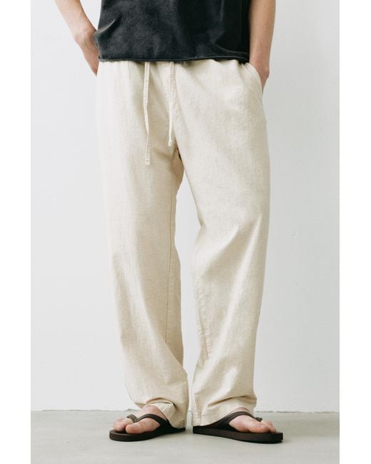 Pull&Bear White Rustic Joggers for men