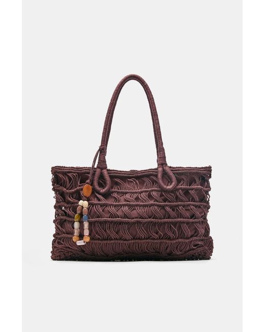 Borsa Shopper Con Decorazione di Pull&Bear in Brown