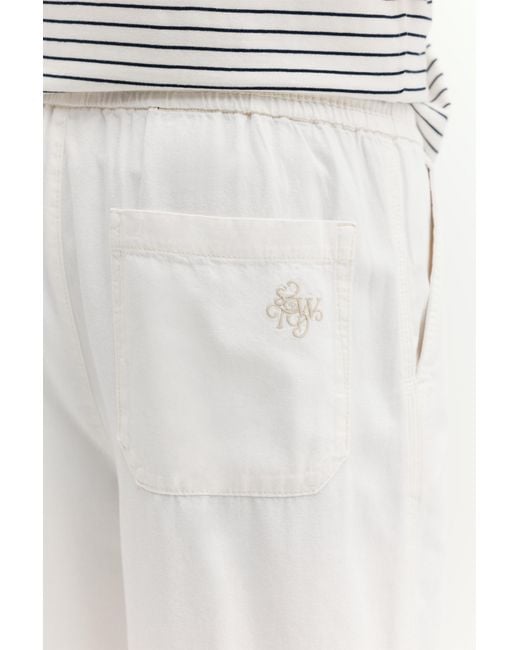 Pull&Bear White Denim Joggers for men