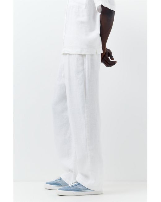 Pull&Bear Blue 100% Linen Jogger Trousers for men