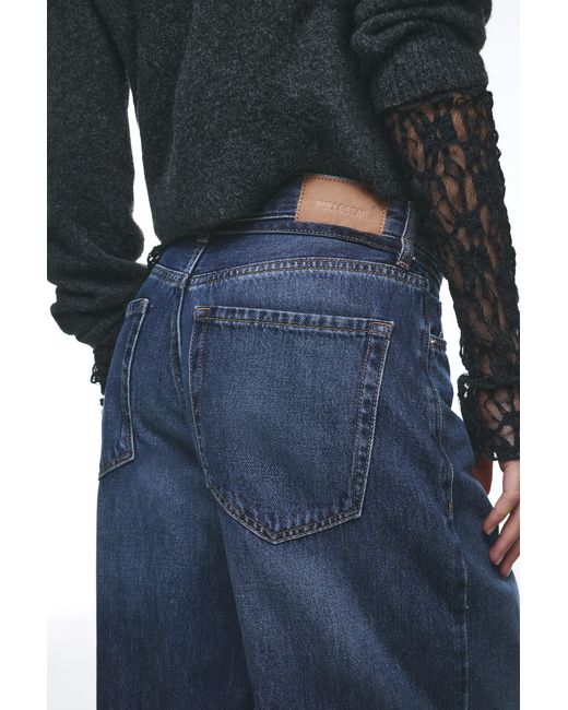Pull&Bear Blue Baggy Jeans With Drawstring
