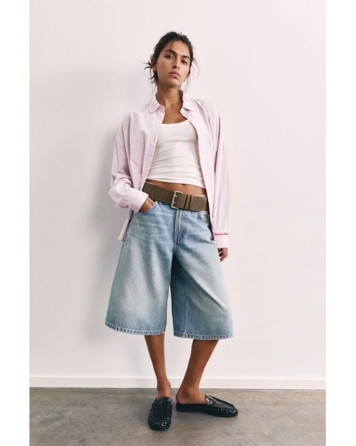 Chemise À Rayures Brodée Pull&Bear en coloris Pink