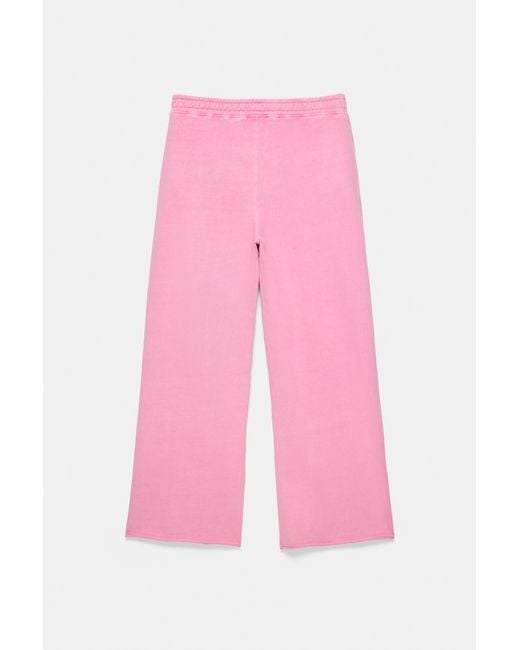 Pull&Bear Pink Jogginghose Mit Weitem Bein