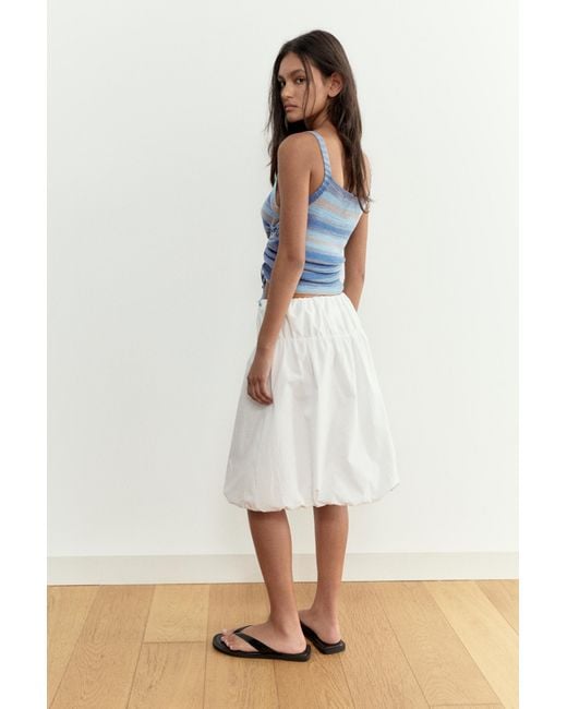 Pull&Bear White Gathered Strappy Top