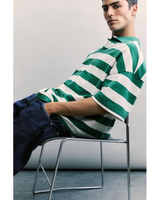 Polo Boxy Rayures Pull&Bear pour homme en coloris Blue