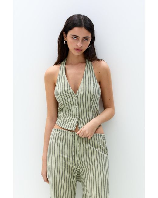 Top Rustique À Rayures Pull&Bear en coloris Green