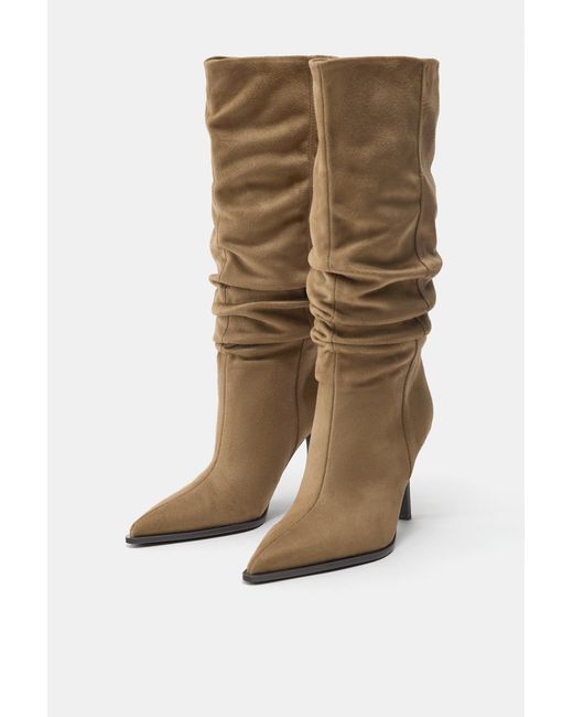 Pull&Bear Multicolor High-Heel Ruched Boots