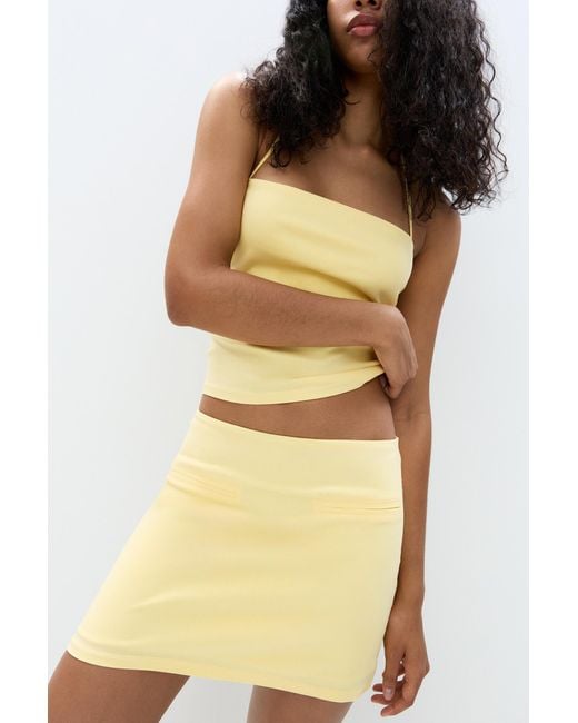 Pull&Bear Orange Mini Skirt With Pockets