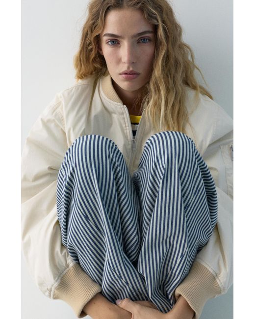 Pull&Bear Natural Bomber Jacket