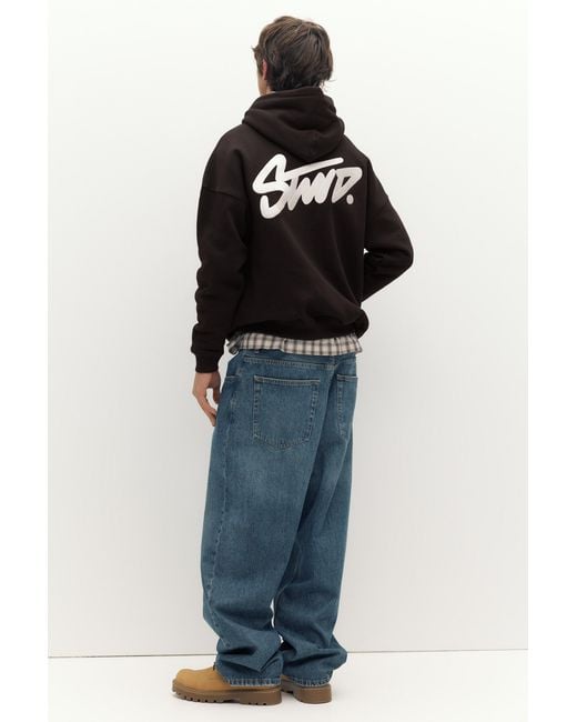 Pull&Bear Black Stwd Hoodie for men