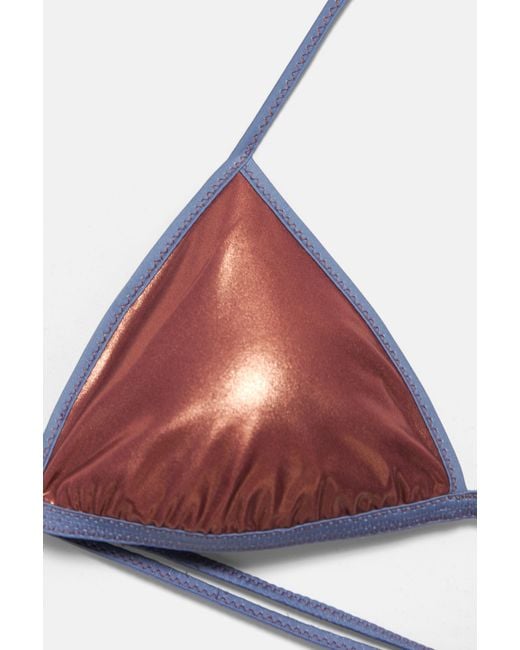Pull&Bear Metallic Triangelbikinitop in het Orange
