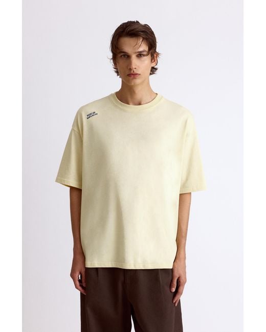 Pull&Bear Natural Relaxed Fit Graphic Slogan T-Shirt for men