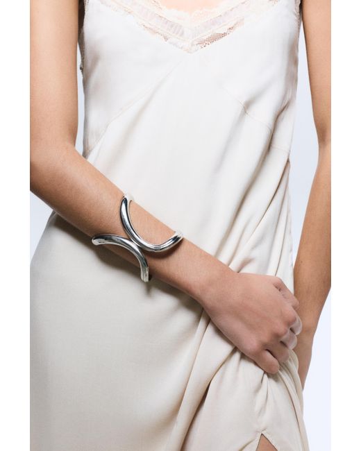 Pull&Bear Metallic Curved Arm Cuff