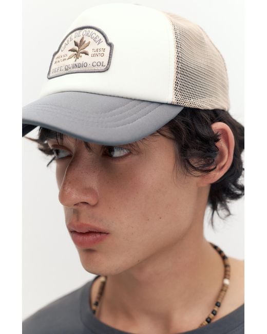Pull&Bear Gray Café De Origen Trucker Cap for men