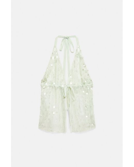 Pull&Bear Haltertop Met Lovertjes in het Black