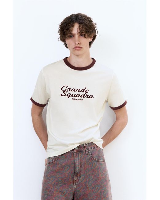 Pull&Bear Brown Grande Squadra Short Sleeve T-Shirt for men