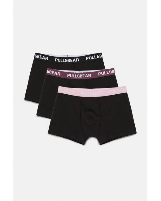 Pack 3 Boxer di Pull&Bear in Black da Uomo