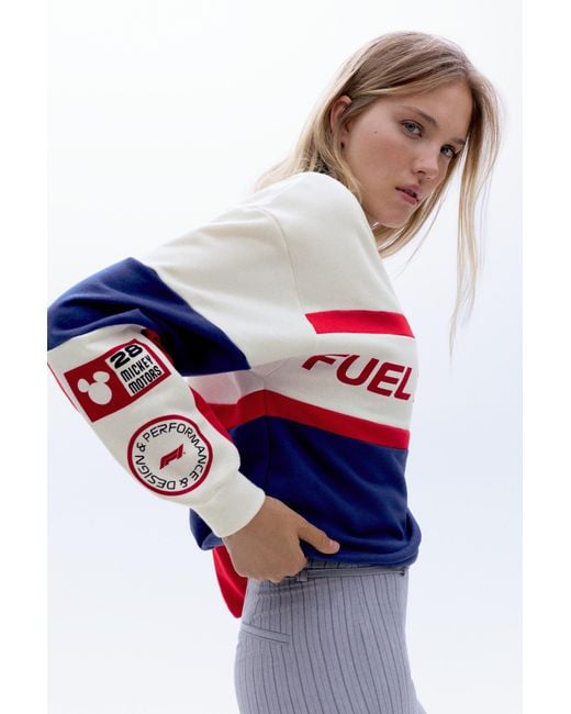 Pull&Bear Red Disney X F1 Panelled Sweatshirt
