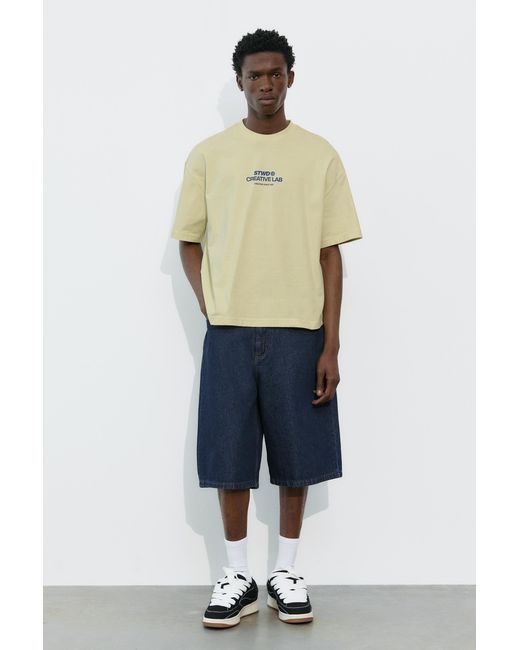 Pull&Bear Blue Stwd Creative Lab T-Shirt for men