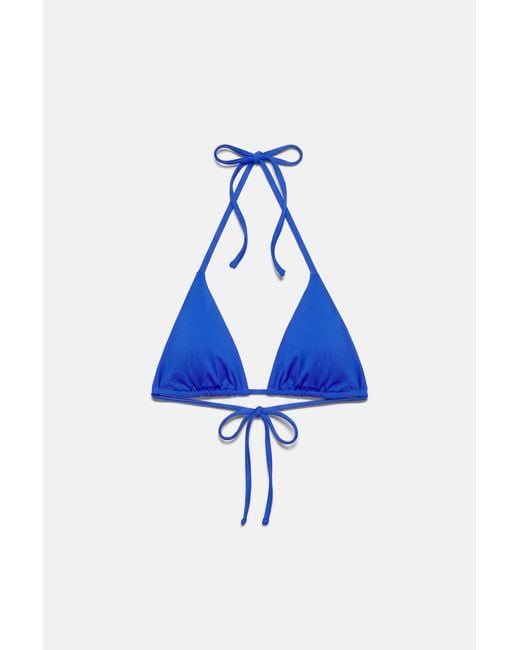 Pull&Bear Blue Triangle Bikini Top