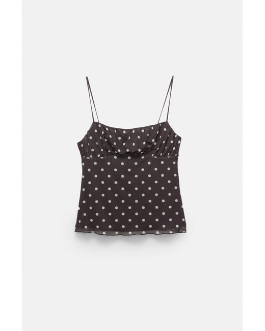 Pull&Bear Black Strappy Polka Dot Top