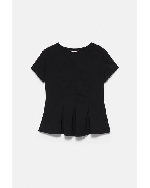 Pull&Bear Black Peplum Top