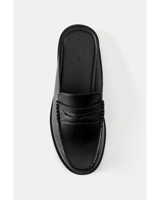 Pull&Bear Black Slingback Loafers for men