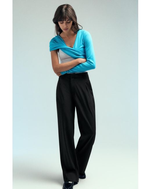 Pull&Bear Black Darted Smart Trousers