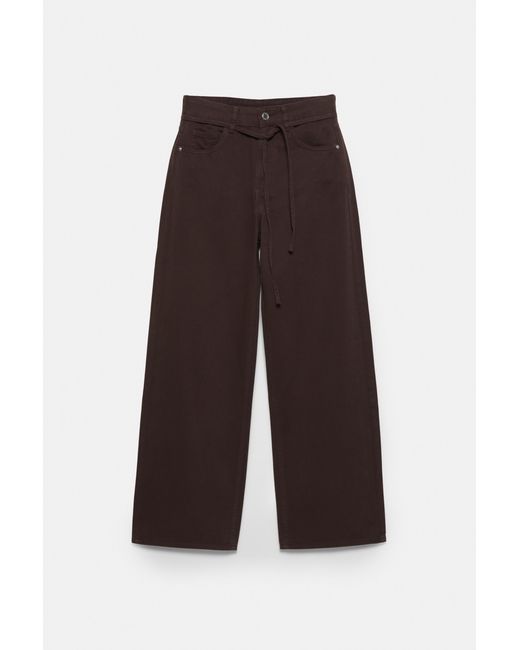 Pull&Bear Brown Baggy Jeans With Drawstring