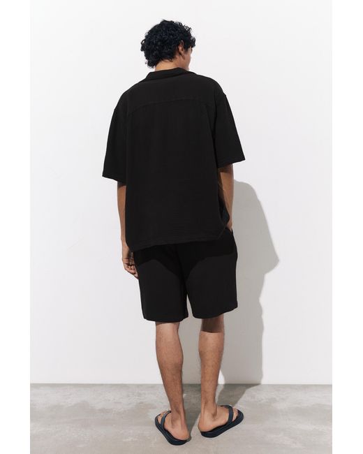 Camicia Maniche Corte Bambula di Pull&Bear in Black da Uomo