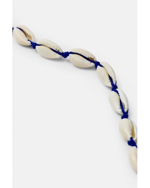 Pull&Bear White 3-Pack Of Shell And Bead Necklaces for men