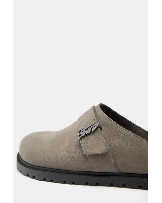 Pull&Bear Gray Clogs With Stwd Buckle for men