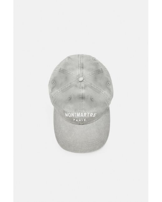 Pull&Bear Gray Montmartre Paris Embroidered Cap