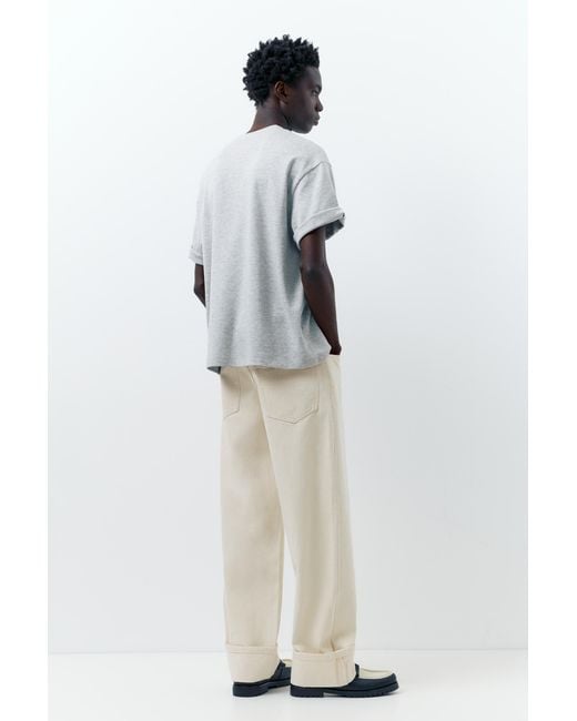 Pull&Bear Gray Straight-Leg Selvedge Jeans for men
