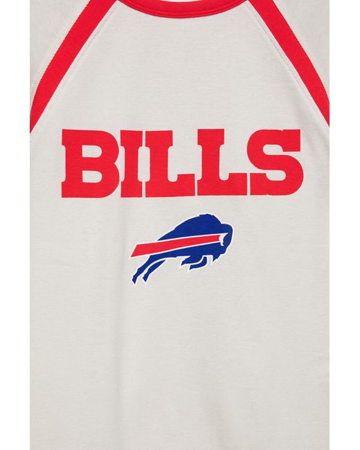 Pull&Bear Geribd Nfl Bills T-Shirt in het Gray