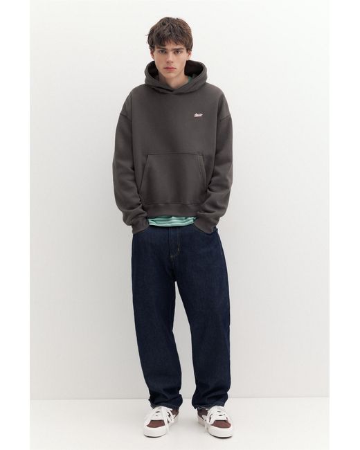 Pull&Bear Gray Stwd Boxy-Fit Hoodie for men