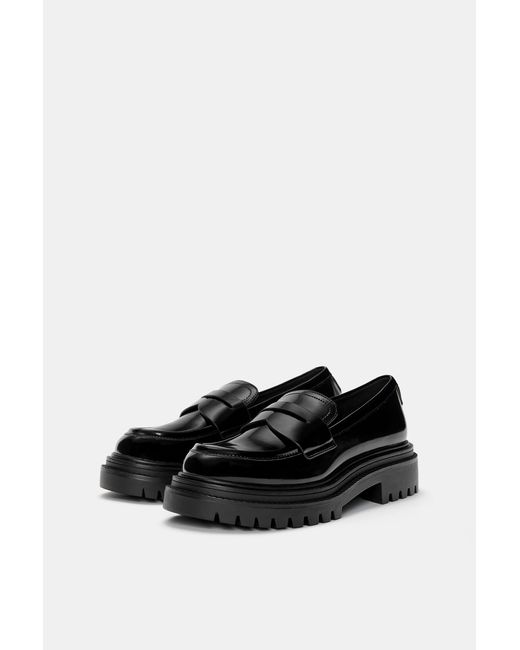Pull&Bear Black Chunky Sole Loafers