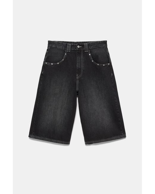 Pull&Bear White Stwd Studded Jorts for men