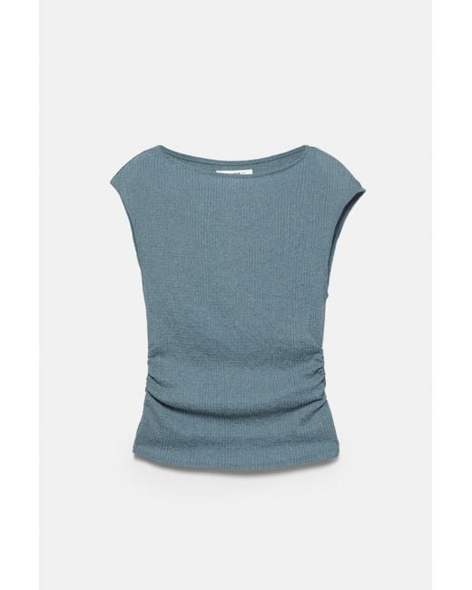 Pull&Bear Blue Crepe Top